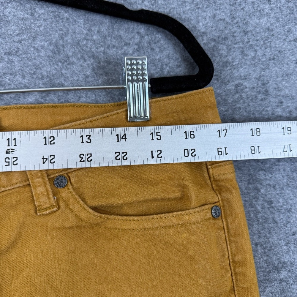 prAna Jett Organic Cotton Stretch Skinny  Cropped Jeans Gold Ombre  Zip‎ Size 10 - Picture 3 of 8